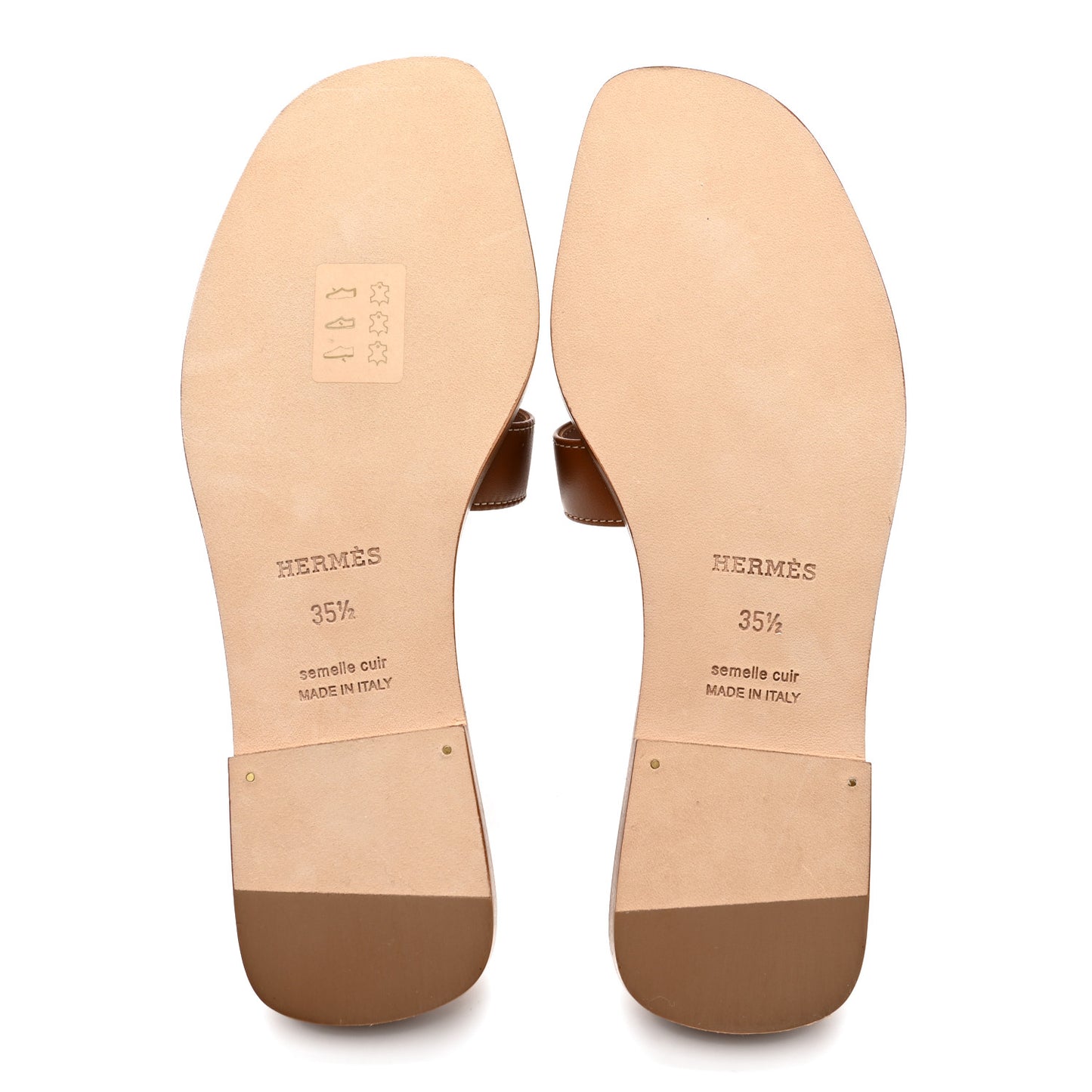 Box Calfskin Oran Sandals 35.5 Gold