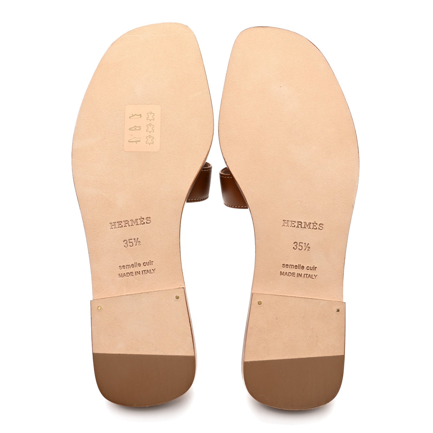 Hermes Box Calfskin Oran Sandals 35.5 Gold 7 of 10