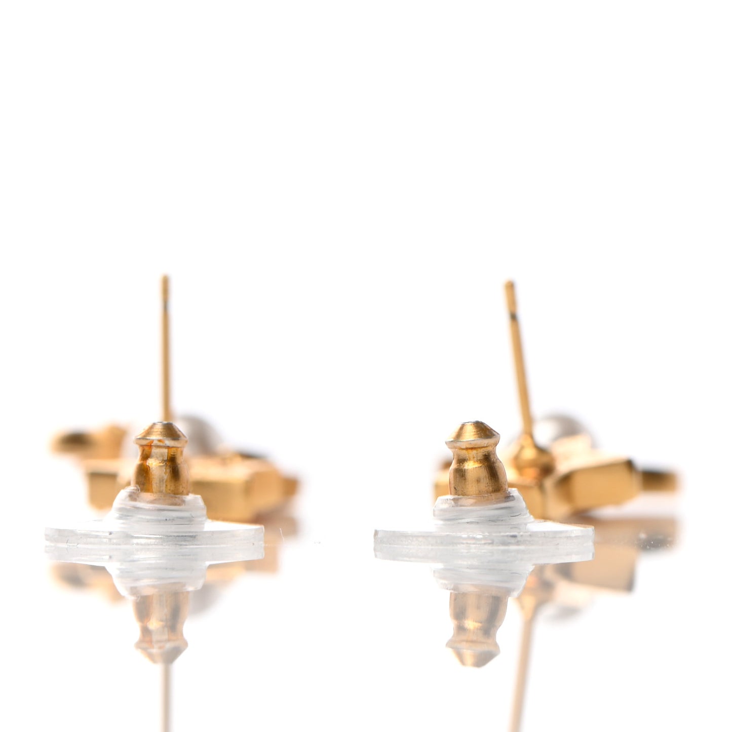 Crystal Pearl CC Star Drop Earrings Gold