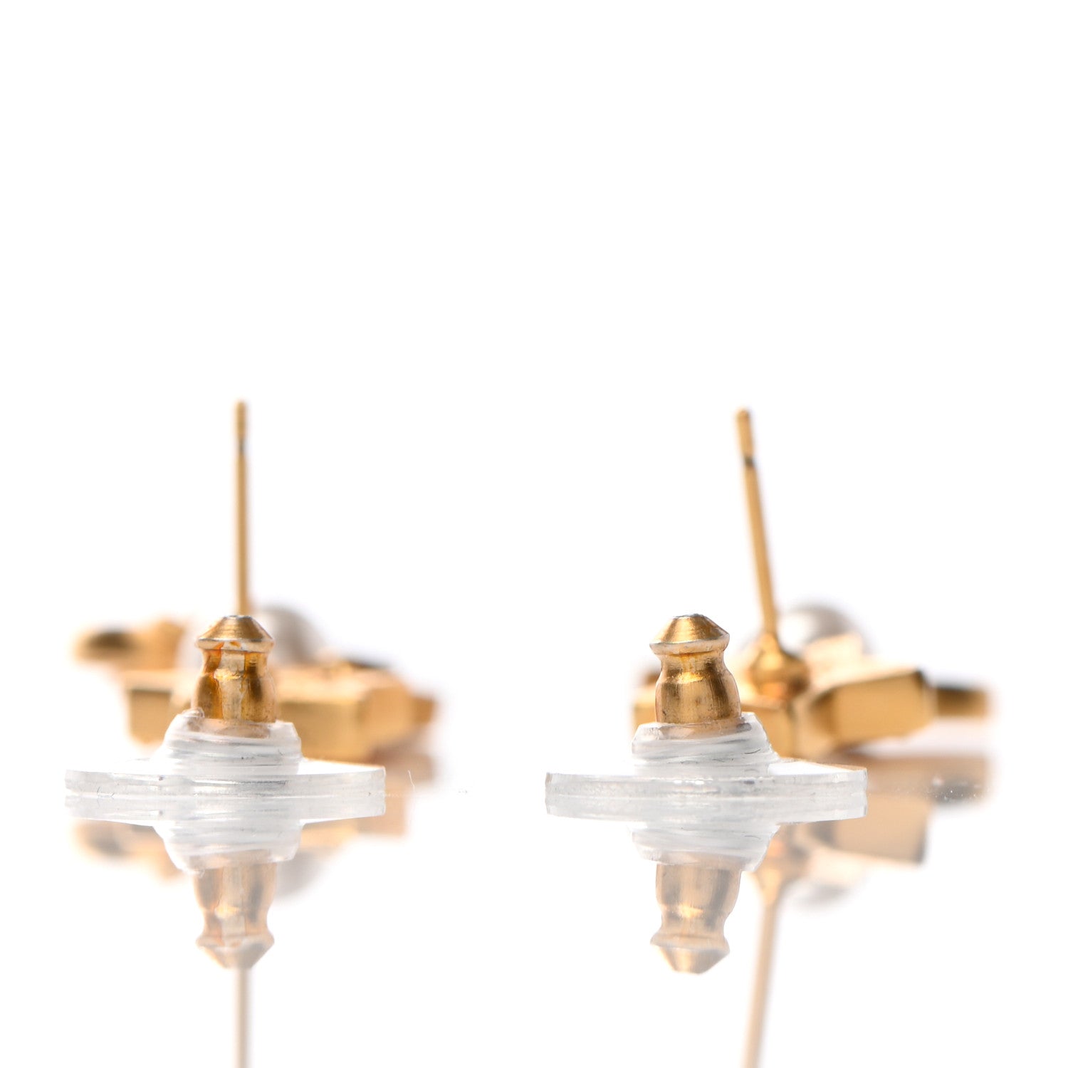 Chanel Crystal Pearl CC Star Drop Earrings Gold 3 of 4