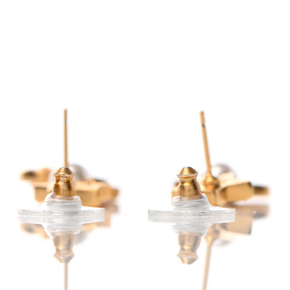 Chanel Crystal Pearl CC Star Drop Earrings Gold 3 of 4