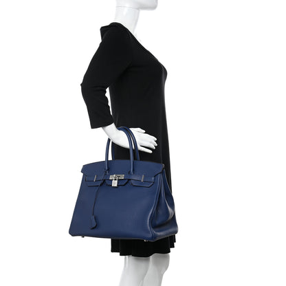Hermes Taurillon Clemence BIRKIN 35 Bleu Nuit 2 of 15