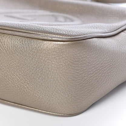 Gucci Metallic Pebbled Calfskin Small Soho Disco Bag Golden Beige 9 of 12