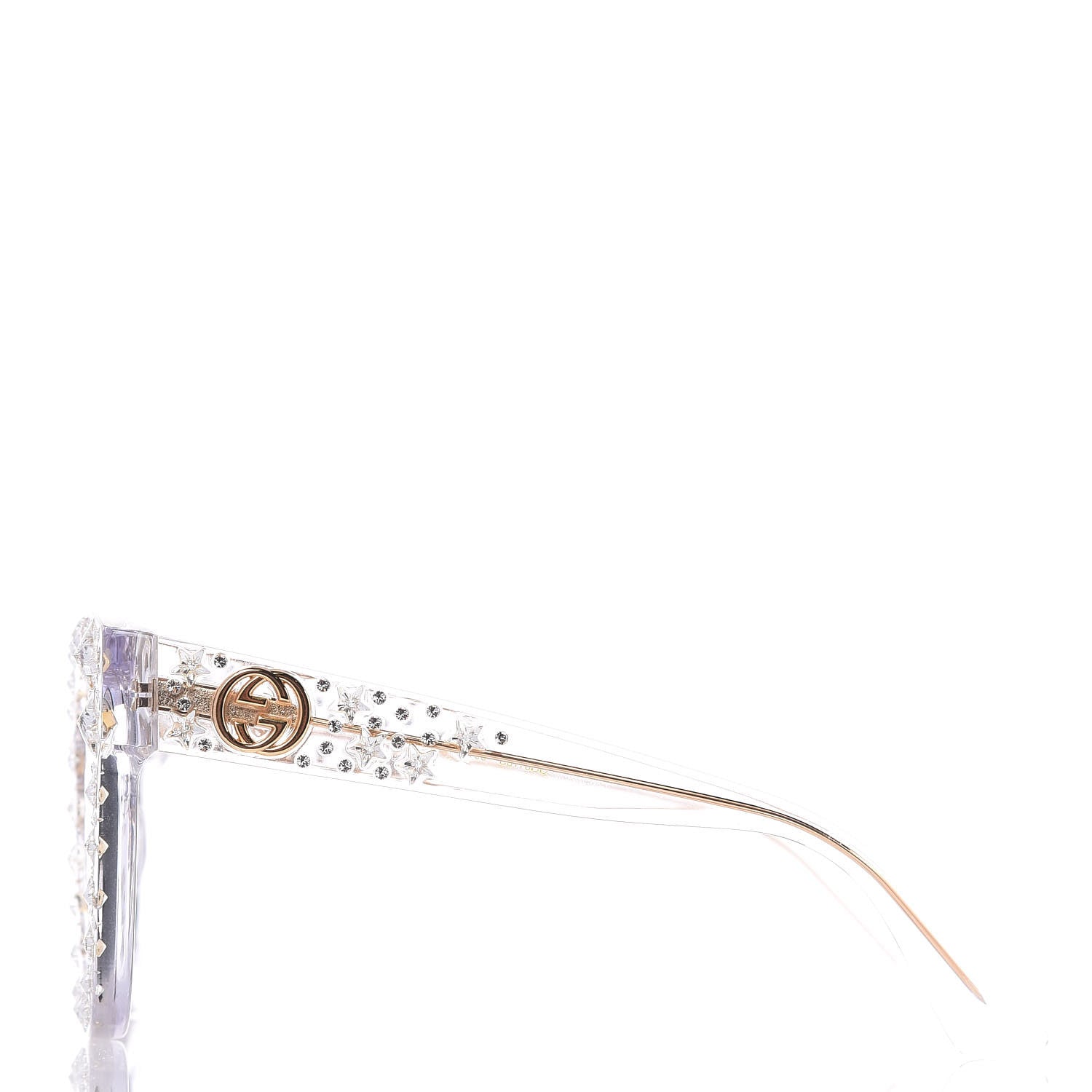 Gucci Acetate Crystal Oversize Mirrored Star Sunglasses GG0116S 2 of 7