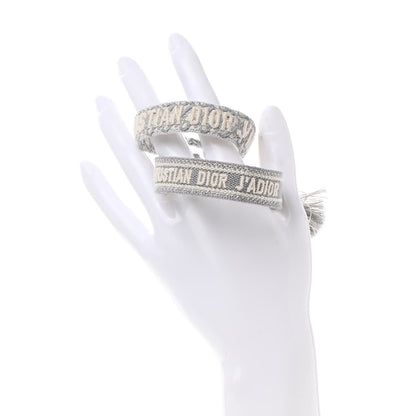 Christian Dior Woven Cotton J'Adior Friendship Bracelet Set Grey 2 of 4
