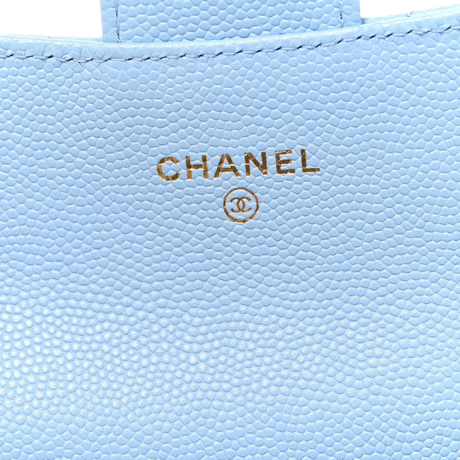 Chanel Caviar Quilted Flap Card Holder Wallet Light Blue 6 of 9