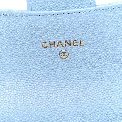 Chanel Caviar Quilted Flap Card Holder Wallet Light Blue 6 of 9