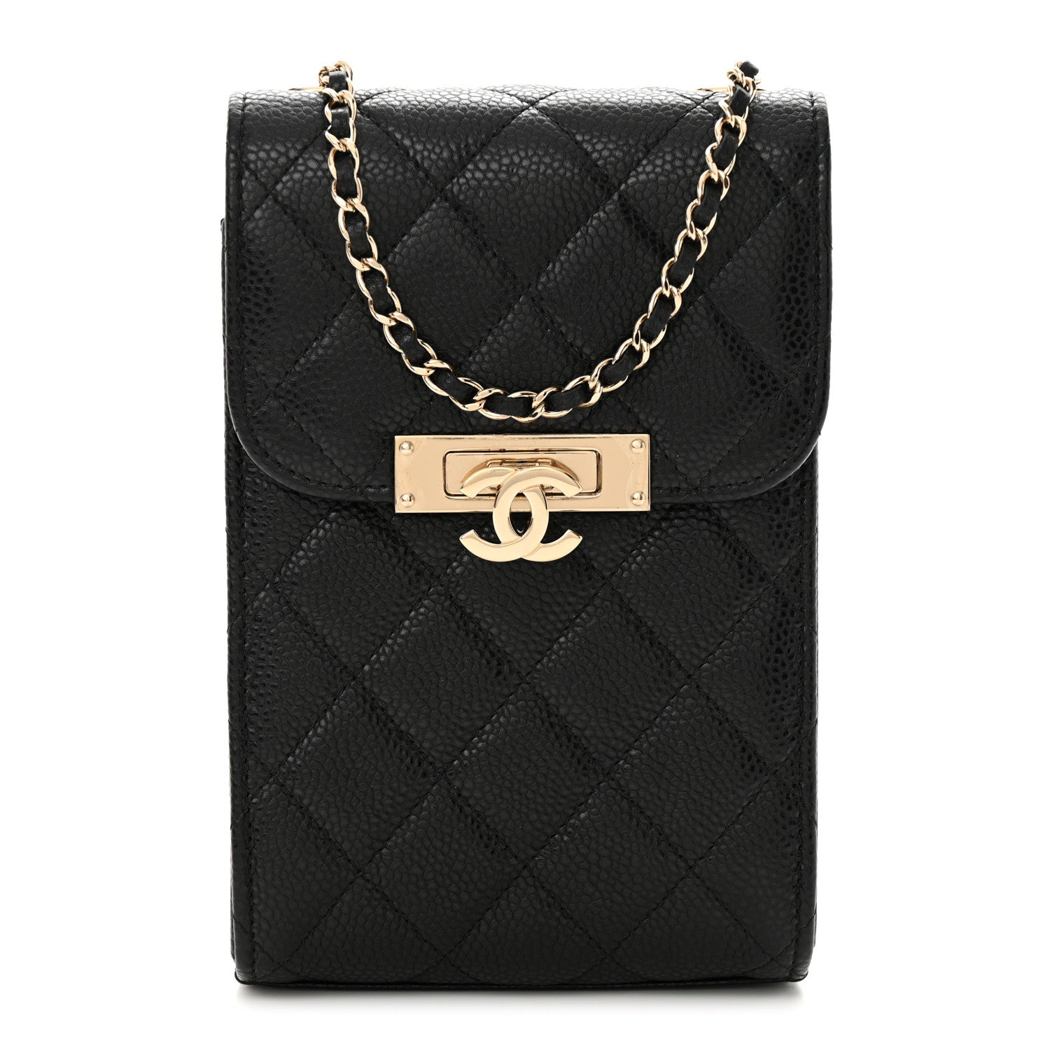 Chanel Caviar Quilted Golden Class Phone Holder Black 1 of 12