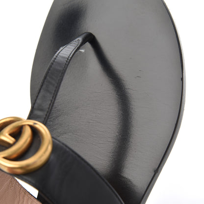 Gucci Calfskin GG Marmont Thong Sandals 38 Black 11 of 25