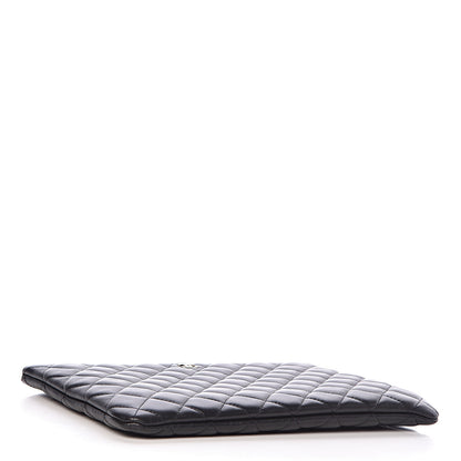 Chanel Lambskin Quilted Medium Cosmetic Case Black 4 of 12