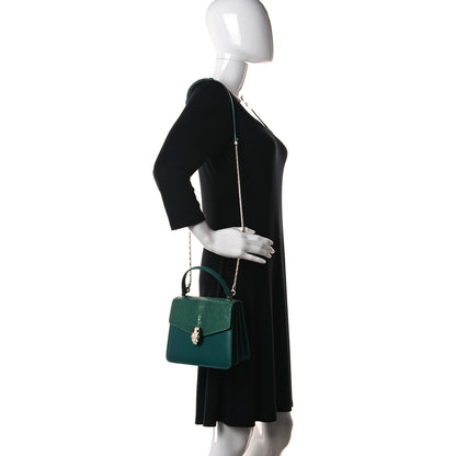 Bulgari Calfskin Galuchat Serpenti Forever Crossbody Green 2 of 13