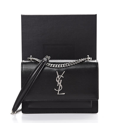 Saint Laurent Calfskin Monogram Sunset Chain Wallet Black 10 of 10