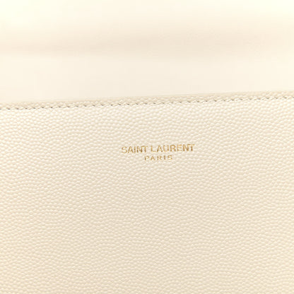 Saint Laurent Grain de Poudre Medium Classic Monogram Cassandra Top Handle Crema Soft Rouge Legion 7 of 13