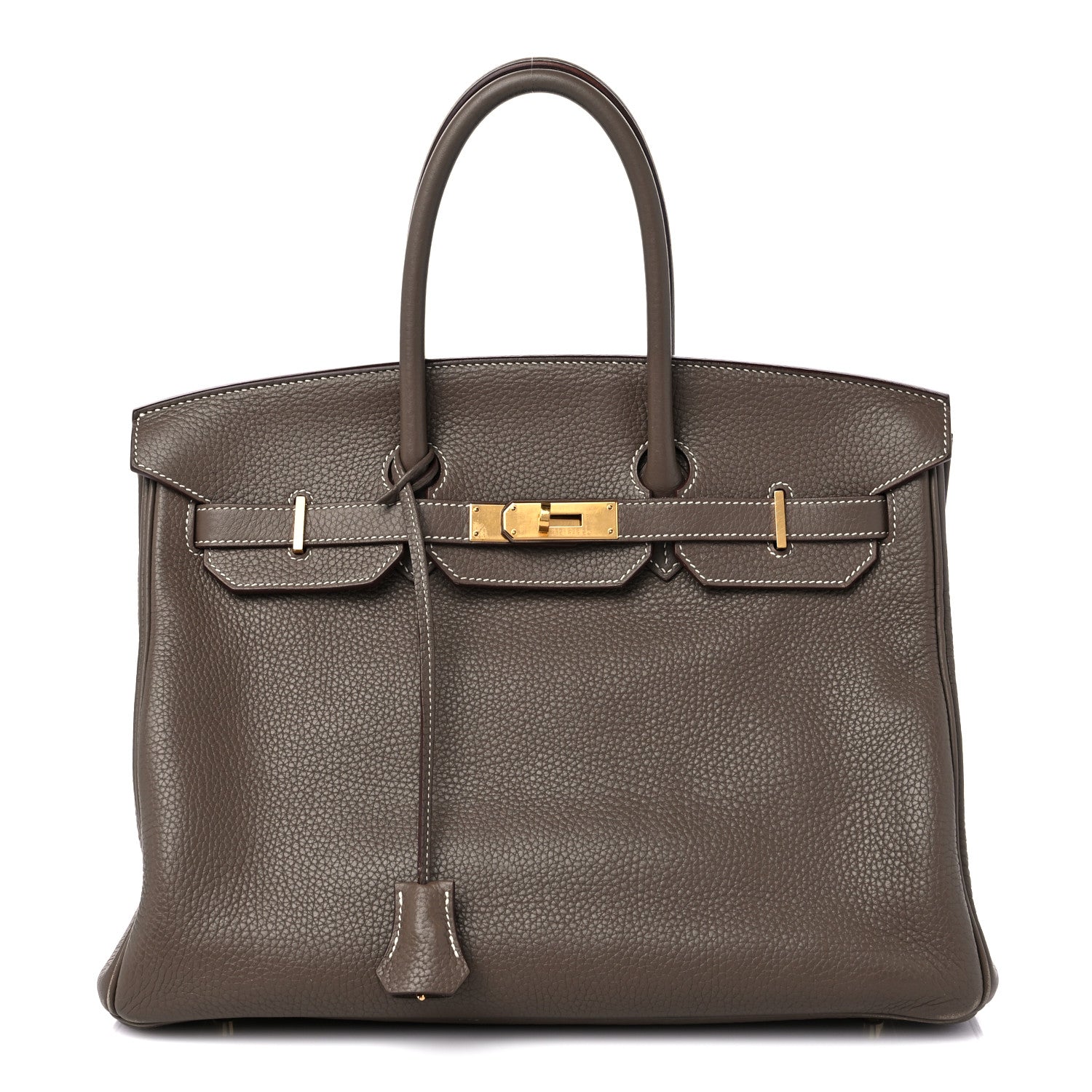Hermes Taurillon Clemence Birkin 35 Etoupe 1 of 17