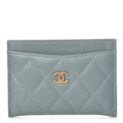 Chanel Iridescent Caviar Quilted Card Holder Light Blue 1 of 9