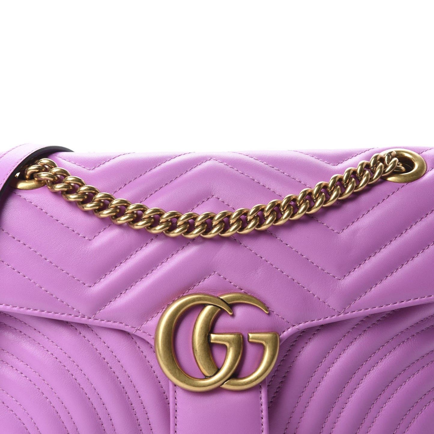 Calfskin Matelasse Small GG Marmont Shoulder Bag Candy Mousse