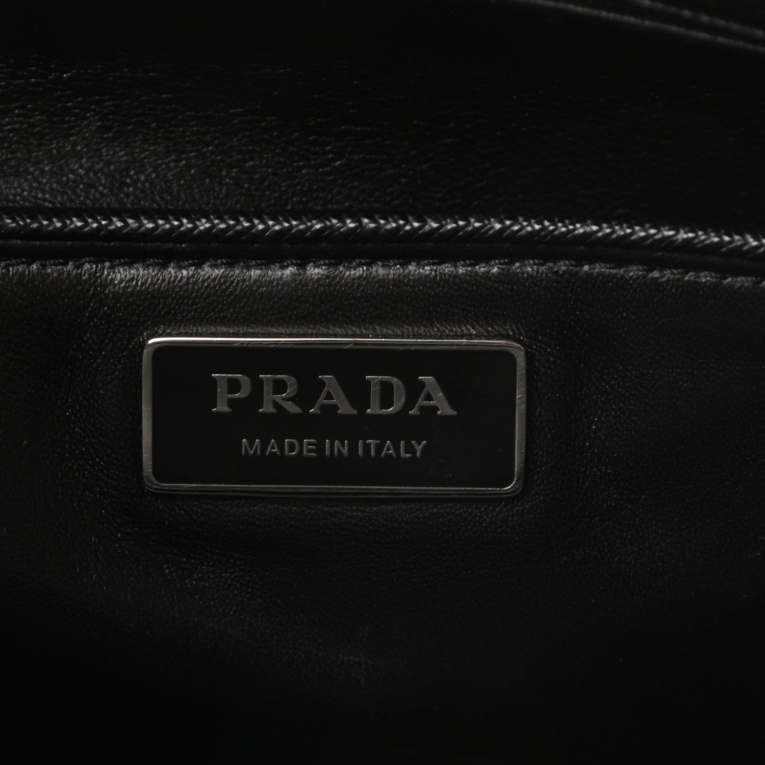 Prada Saffiano Baiadera Striped Medium Galleria Double Zip Tote Caramel Black White 8 of 13