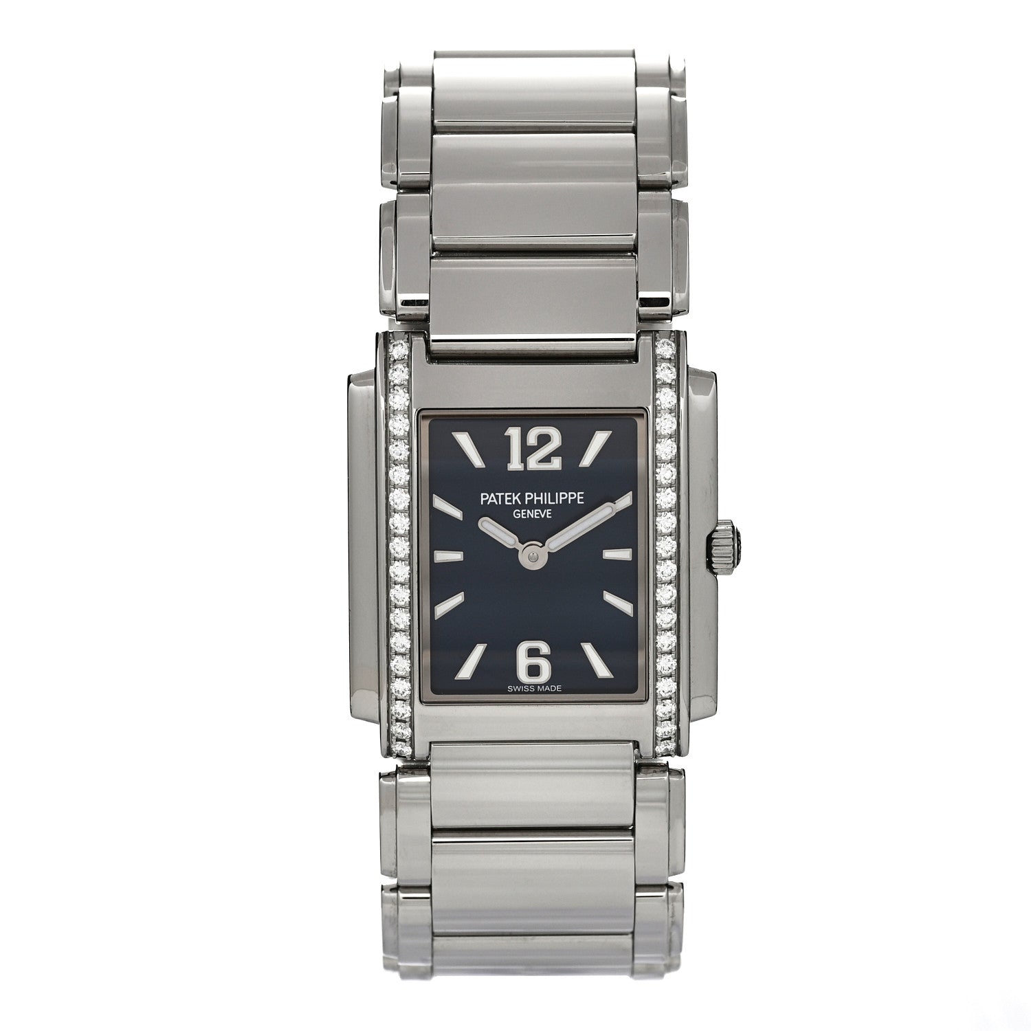 Patek Philippe Stainless Steel Diamond 25mm Twenty-4 Quartz Watch Blue 4910/1200A-001 1 of 5