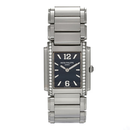 Patek Philippe Stainless Steel Diamond 25mm Twenty-4 Quartz Watch Blue 4910/1200A-001 1 of 5