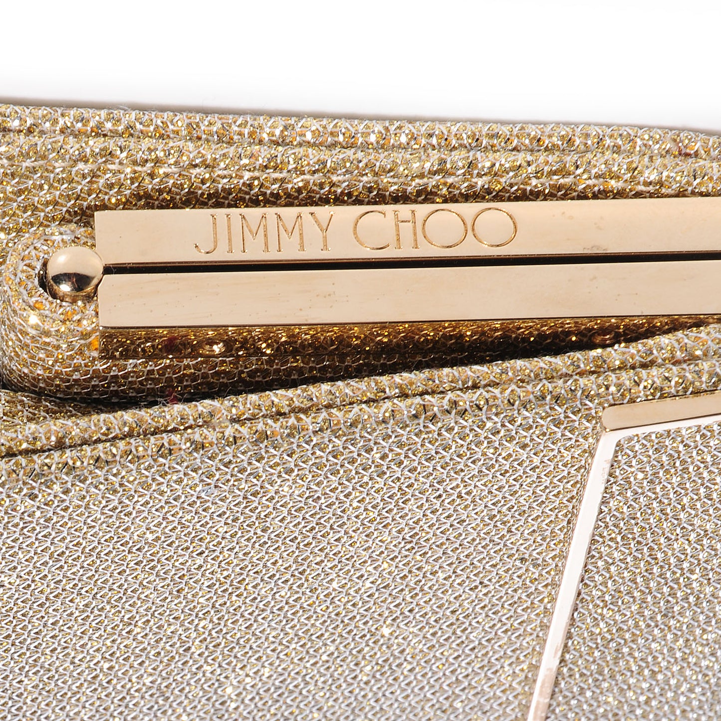 Glitter Fabric Cayla Clutch Metallic Gold