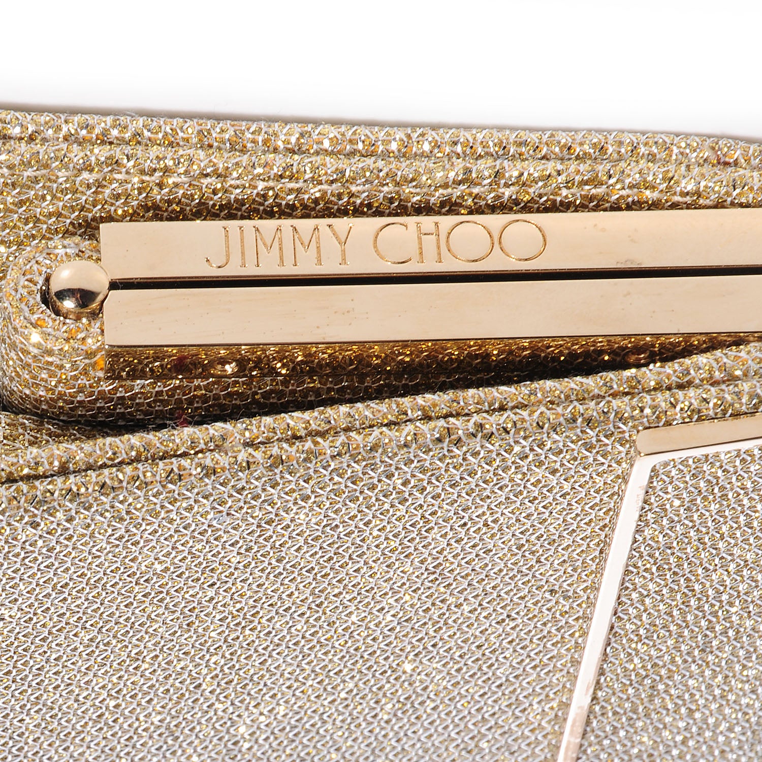 Jimmy Choo Glitter Fabric Cayla Clutch Metallic Gold 5 of 9