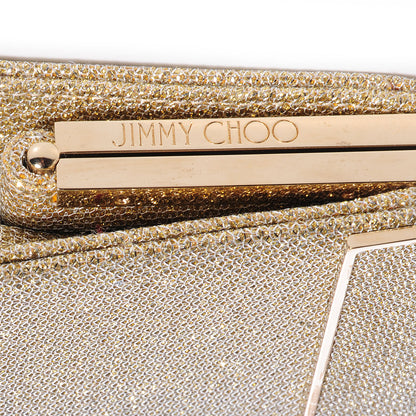 Jimmy Choo Glitter Fabric Cayla Clutch Metallic Gold 5 of 9