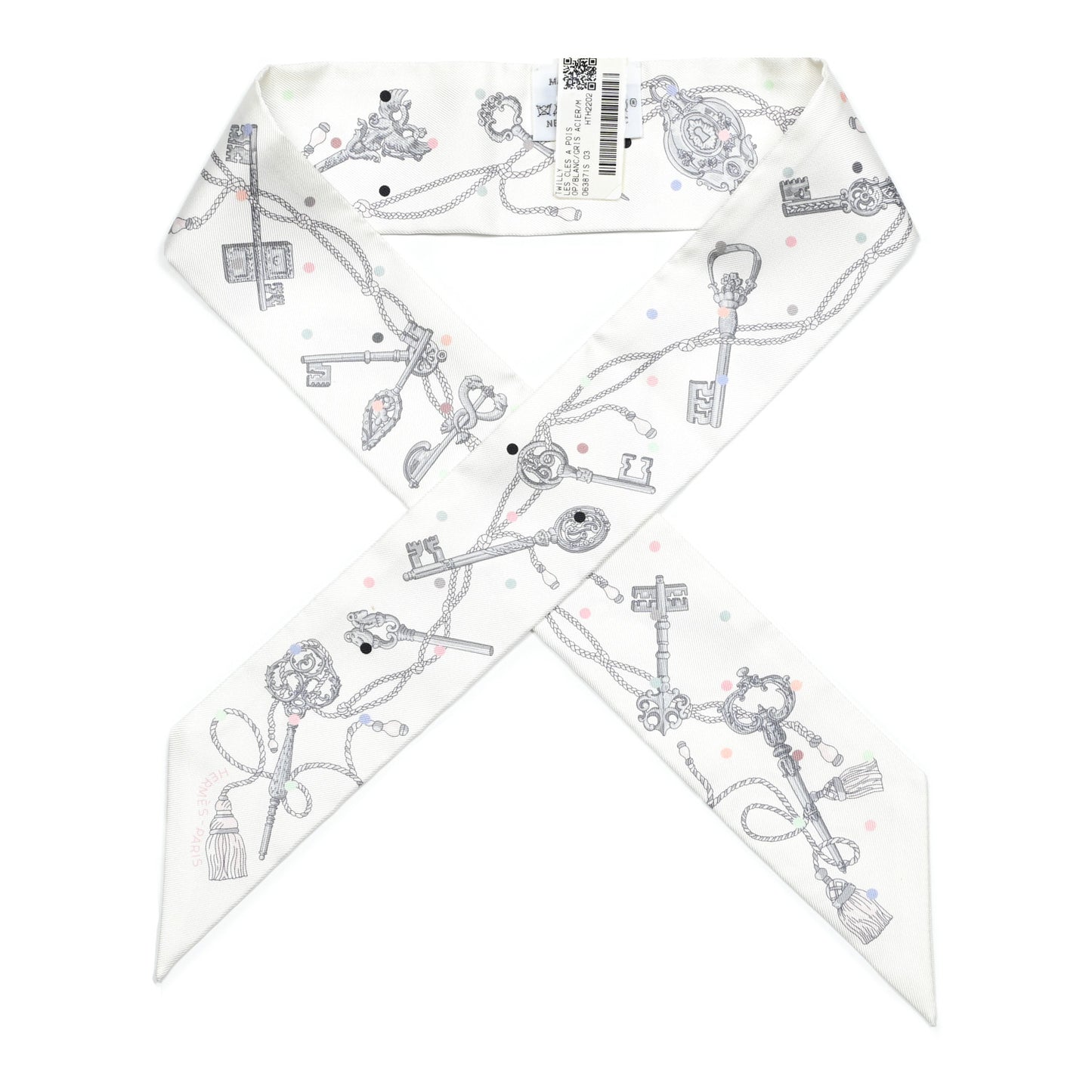 Silk Les Cles A Pois Twilly White Gris Acier