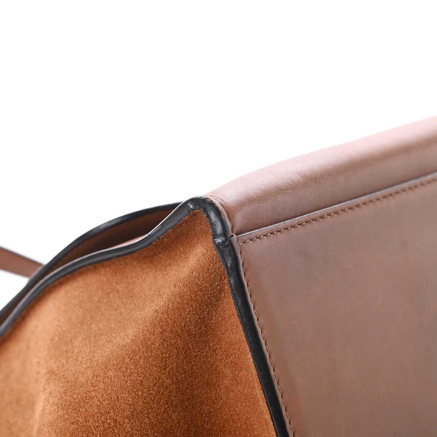 Smooth Calfskin Suede Medium Trapeze Tan