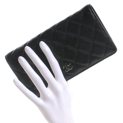 Chanel Caviar Quilted Yen Wallet Black 2 of 7