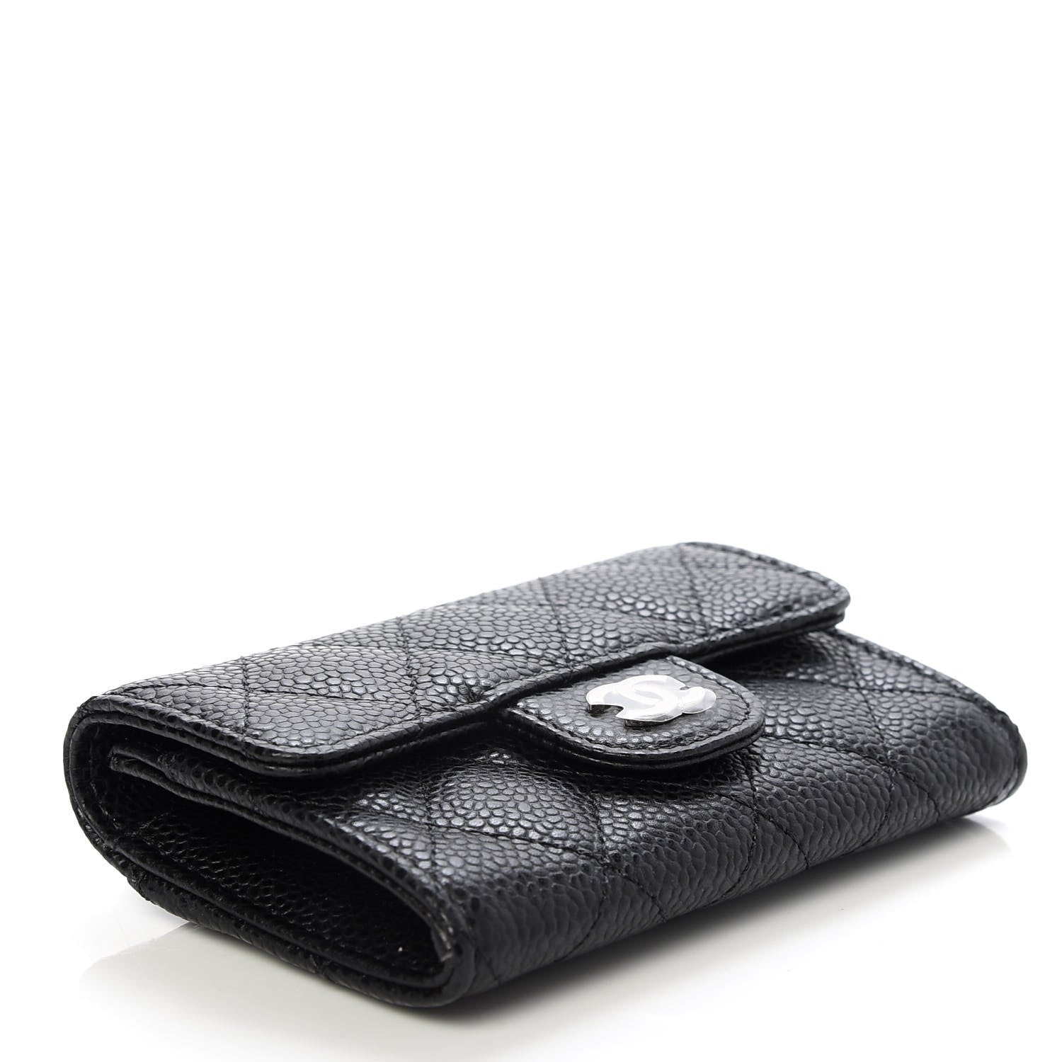Chanel Caviar Quilted Flap Card Holder Wallet Black 4 of 9