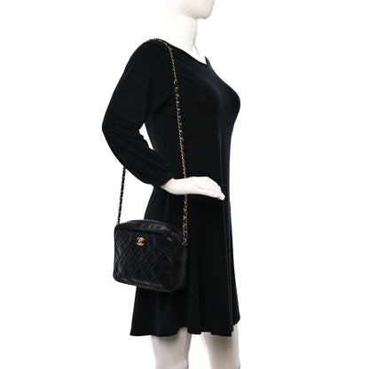 Chanel Lambskin Quilted Camera Case Black 2 of 9
