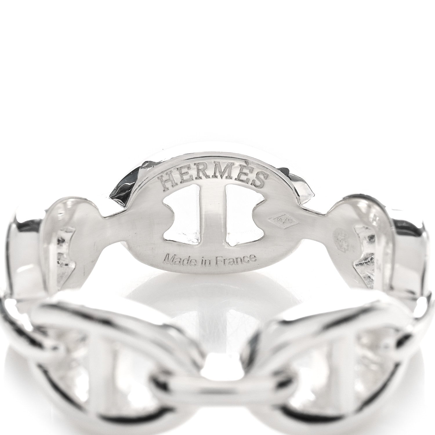 Hermes Sterling Silver PM Chaine d'Ancre Enchainee Band Ring 54 7 3 of 4