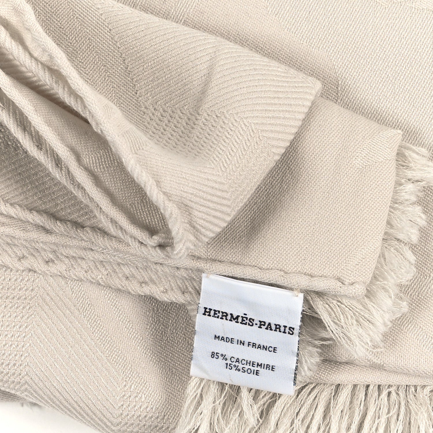 Hermes Cashmere Silk New Libris Stole Ivoire 3 of 3