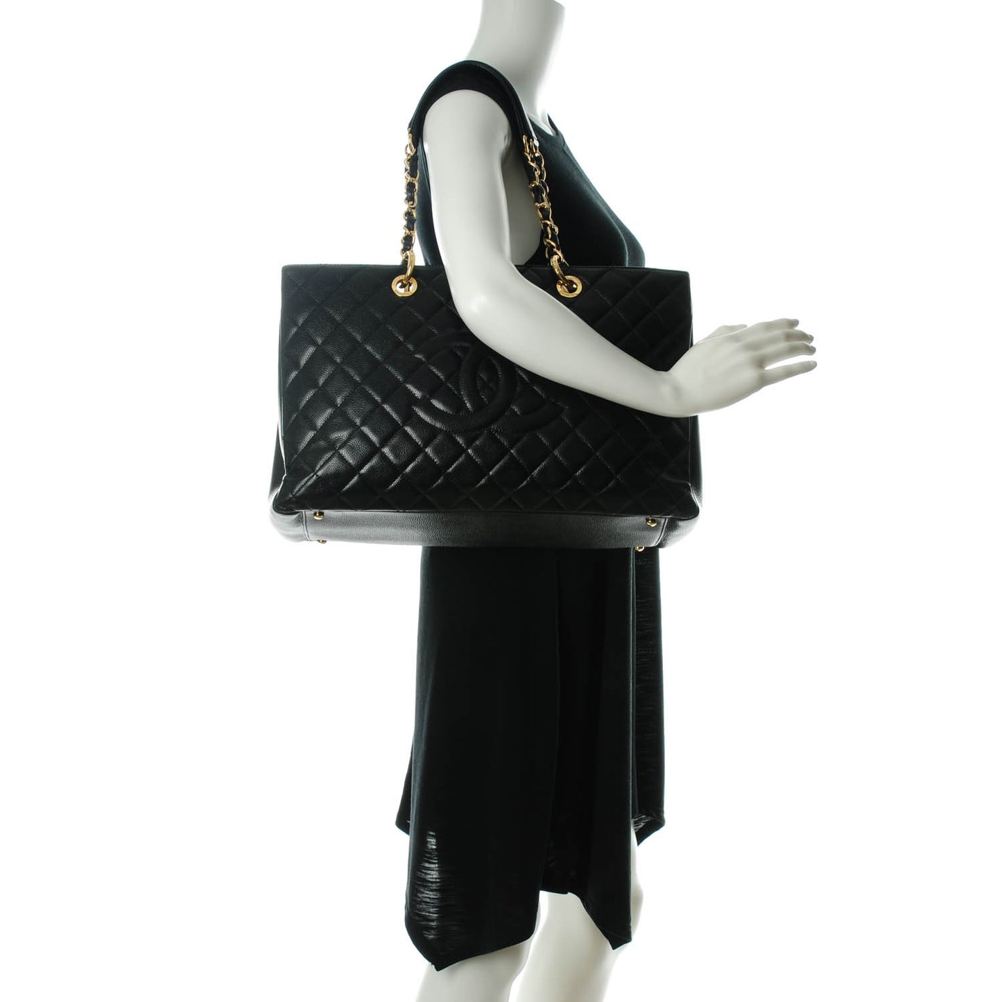 Caviar Quilted XL Grand Shopping Tote GST Black