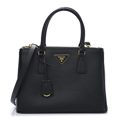Prada Saffiano Small Galleria Double Zip Tote Black 1 of 11