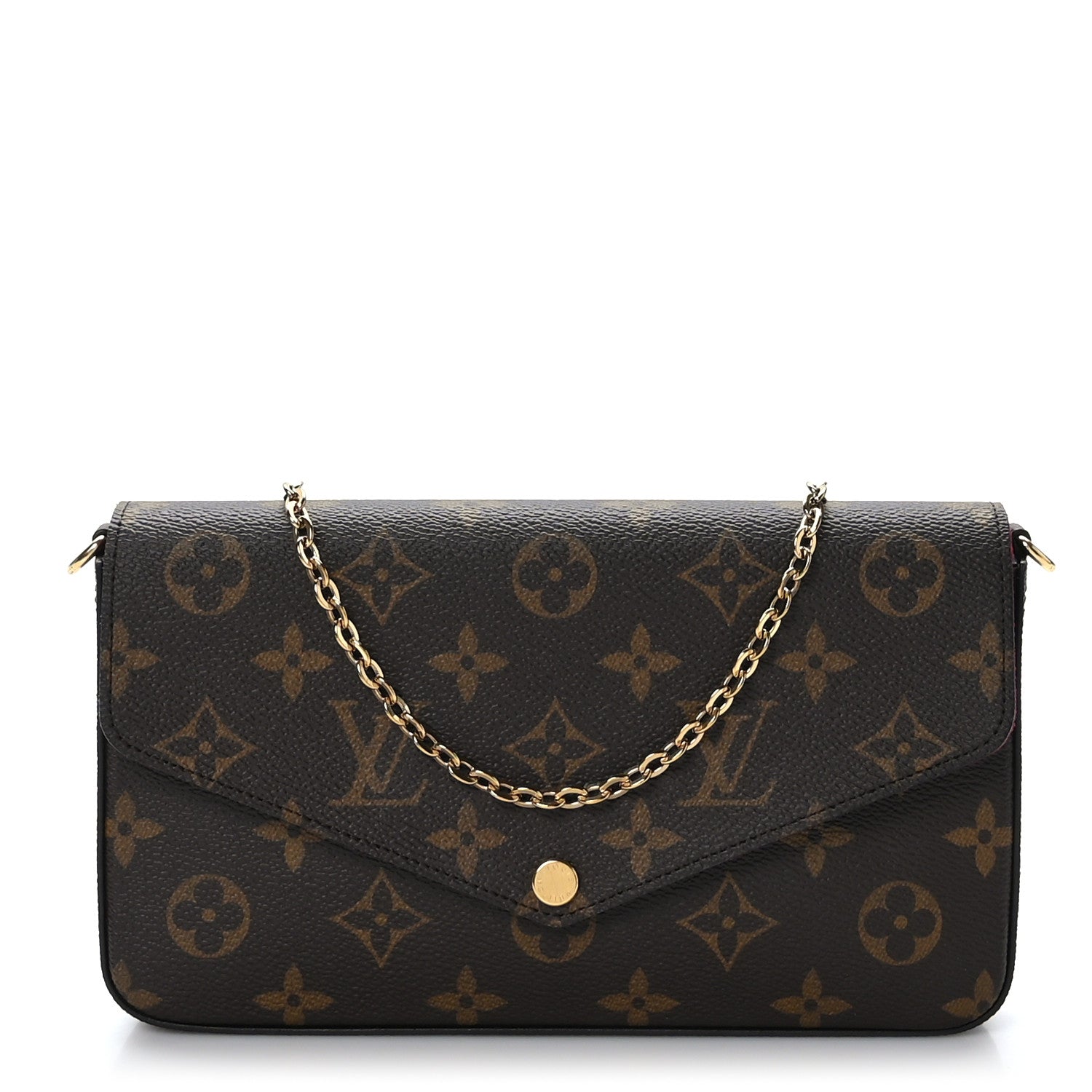 Louis Vuitton Monogram Pochette Felicie Chain Wallet Fuchsia 3 of 9