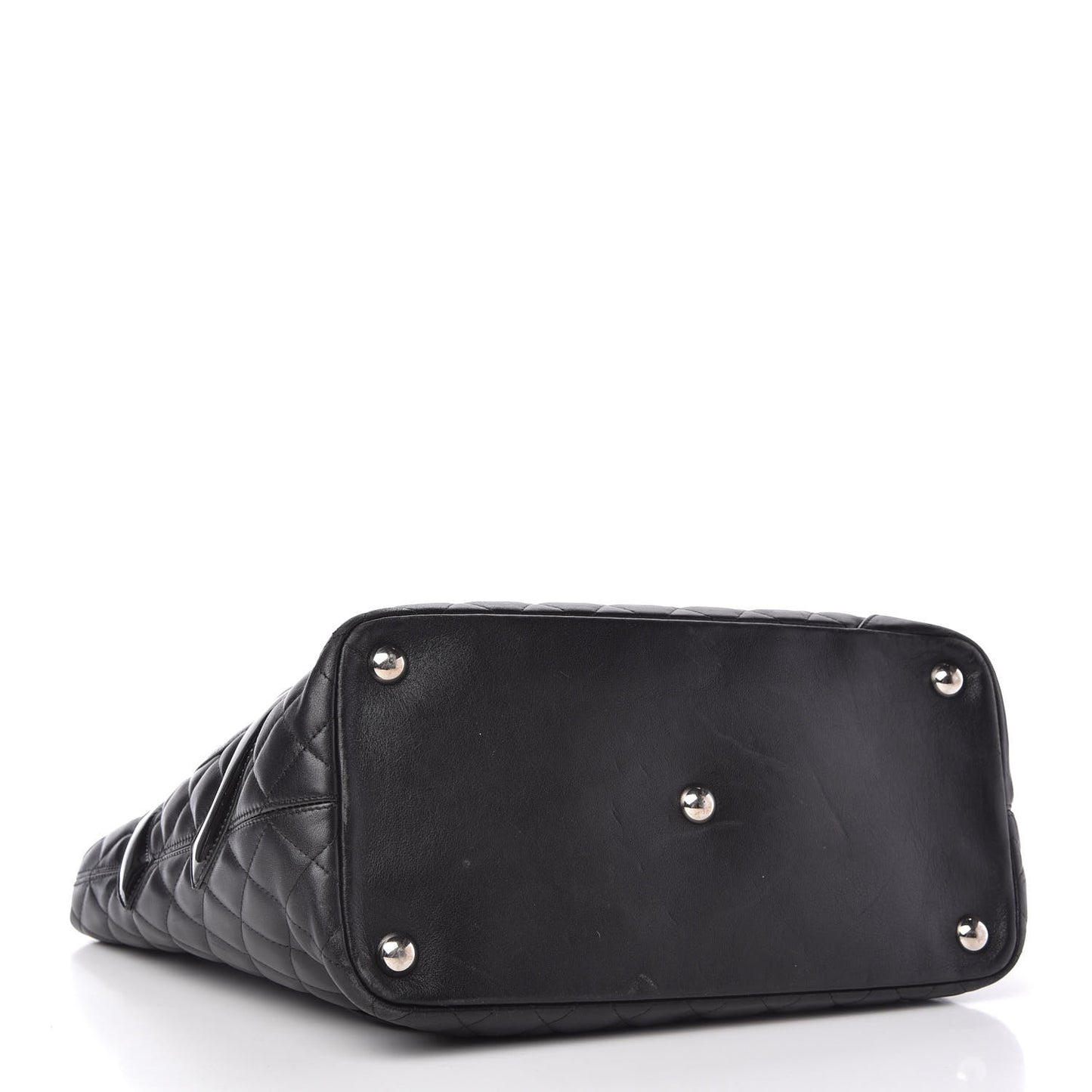 Calfskin Quilted Large Cambon Tote Black