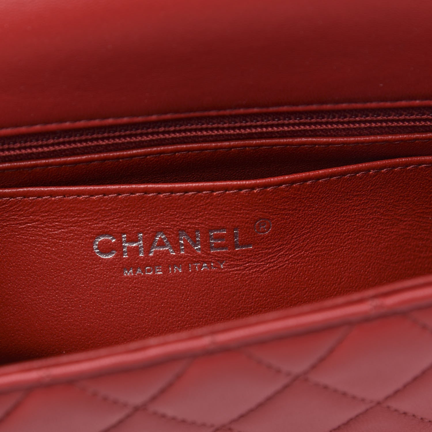 Chanel Lambskin Quilted Mini Rectangular Flap Red 6 of 12