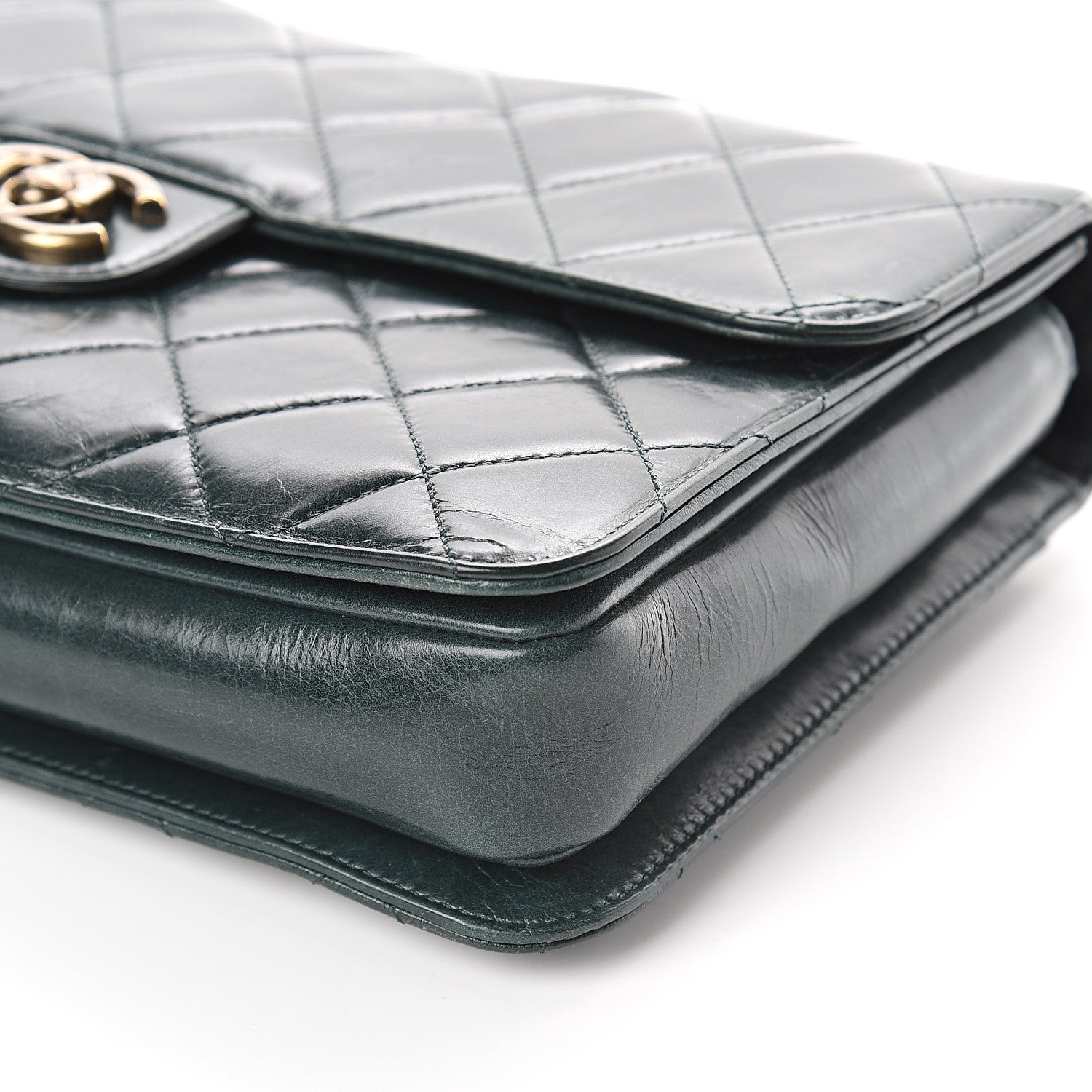 Chanel Glazed Calfskin Quilted Perfect Edge Large Flap Green 6 of 8