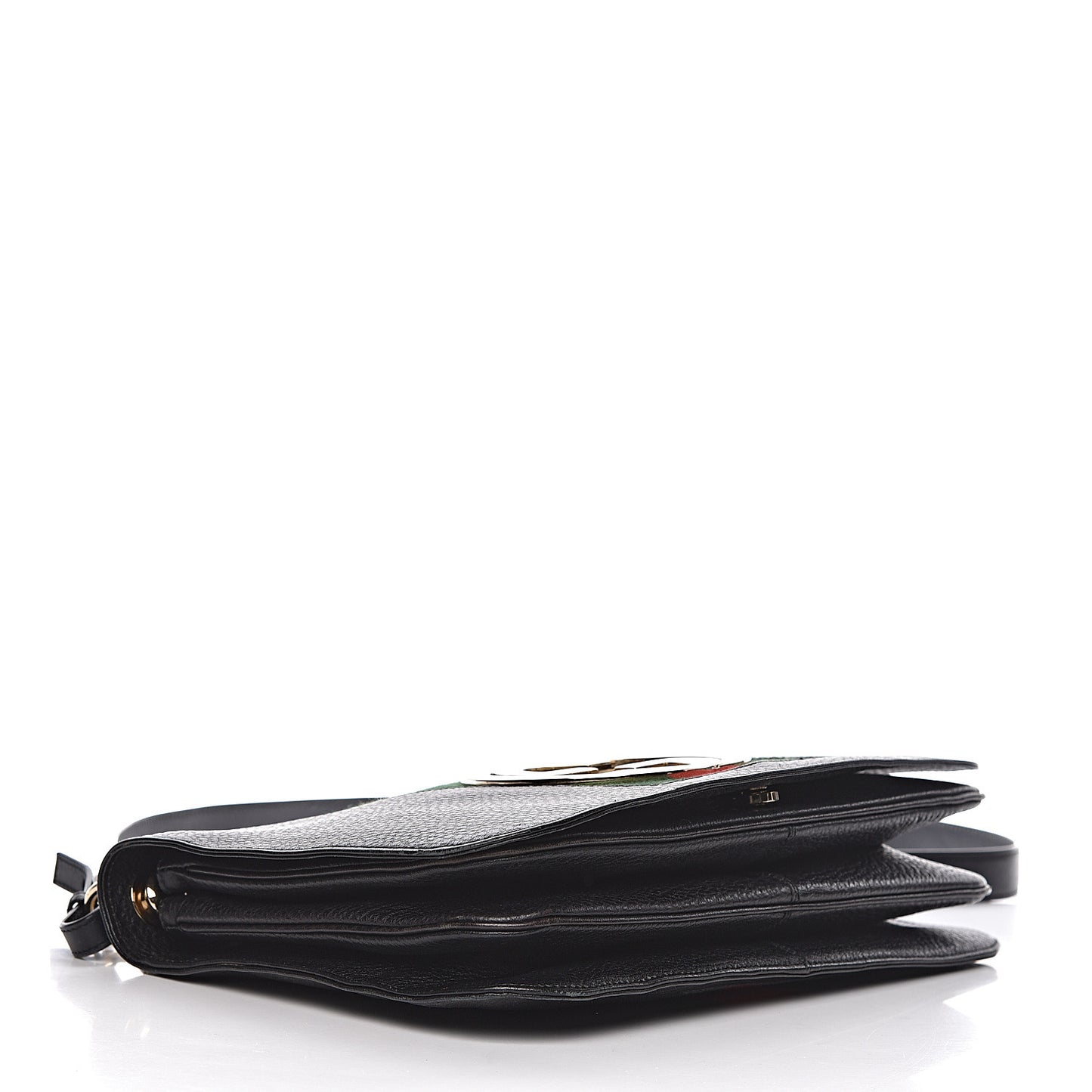 Calfskin Web Blondie Shoulder Flap Bag Black