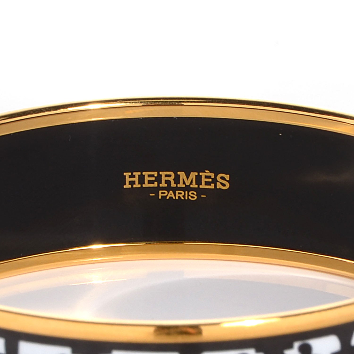 Hermes Enamel Printed Wide Balcons du Guadalquivir Bracelet 70 Black 3 of 5