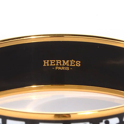 Hermes Enamel Printed Wide Balcons du Guadalquivir Bracelet 70 Black 3 of 5