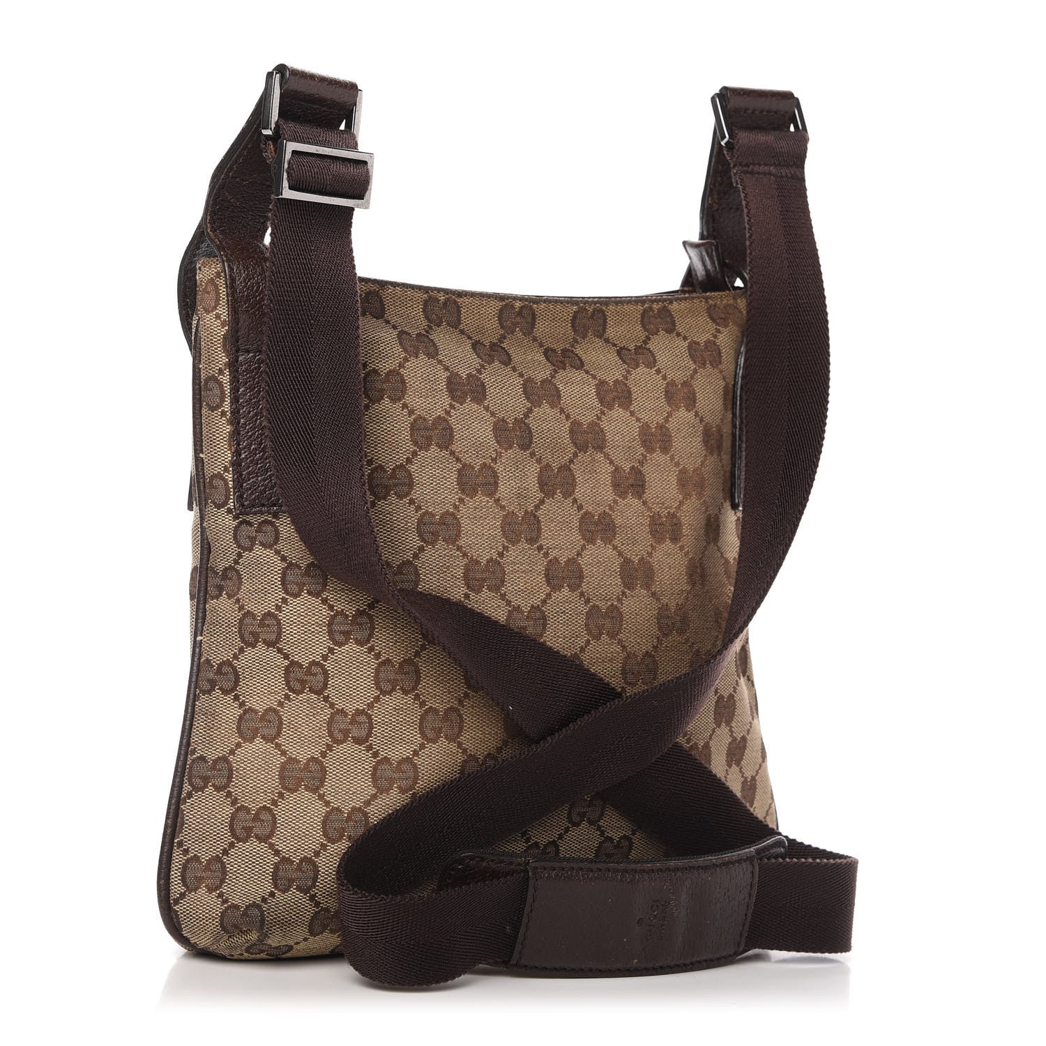 Gucci Monogram Flat Messenger Bag Dark Brown 3 of 10