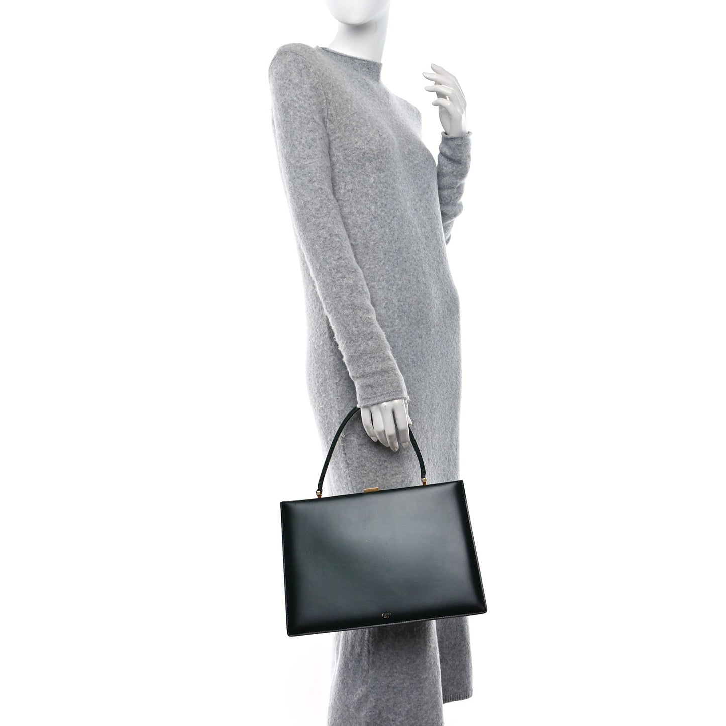 Patina Box Calfskin Medium Clasp Bag Dark Green