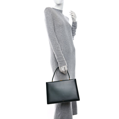 Celine Patina Box Calfskin Medium Clasp Bag Dark Green 2 of 9