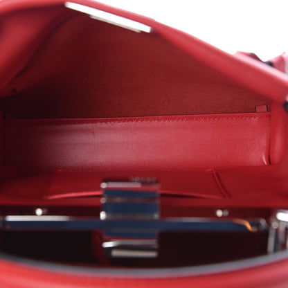 Fendi Vitello Seta Century Nappa Whipstitch Mini Peekaboo Iconic Satchel Fiamma 6 of 8