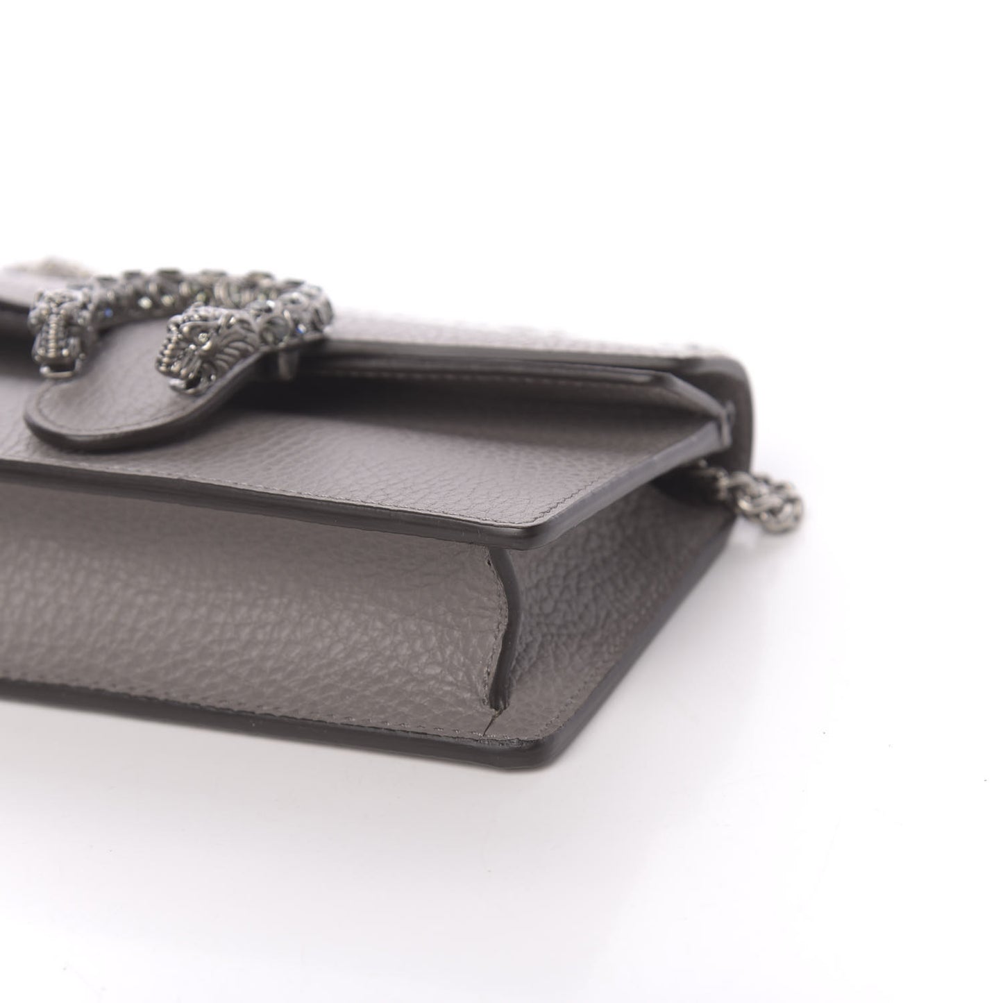 Dollar Calfskin Crystal Super Mini Dionysus Shoulder Bag Dusty Grey Black Diamond