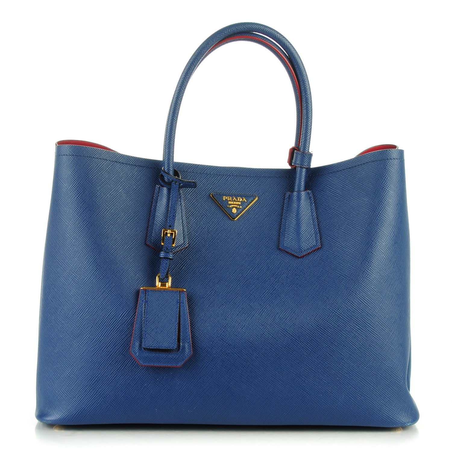Prada Saffiano Cuir Medium Double Bag Inchiostro 1 of 7