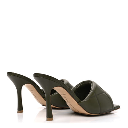 Bottega Veneta Nappa Quilted Rubber Lido Mule Sandals 39 Khaki 5 of 11