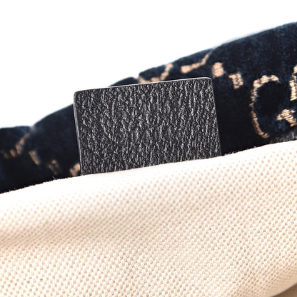 Gucci Velvet GG Monogram Web Belt Bag Blue Beige 7 of 10